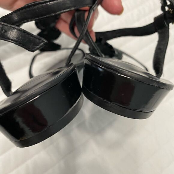 Jack Rogers Black Leather Sandals Women Size 6.5 - Picture 4 of 7